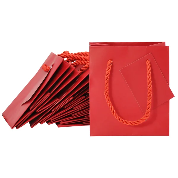 12pcs Red Premium Paper Goodie Bags
