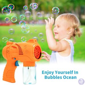 2Pcs Bubble Guns with 2 Bottles Bubble Solutions