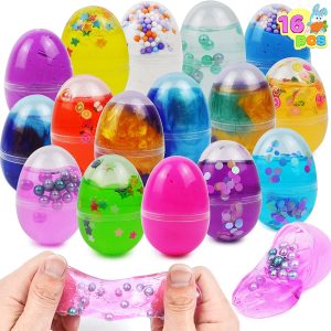 16pcs Galaxy Slime with Confetti Prefilled Easter Eggs