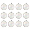 12pcs Plastic Christmas Ball Ornaments With Chrome Effect