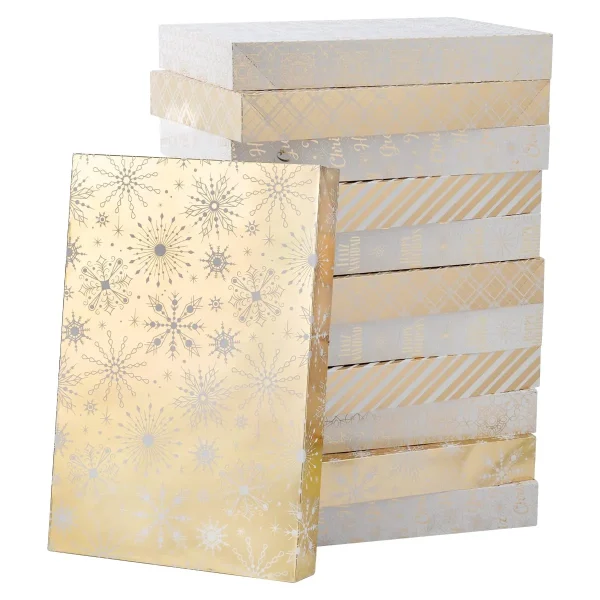 12pcs Gold Foiled Christmas Shirt Gift Boxes