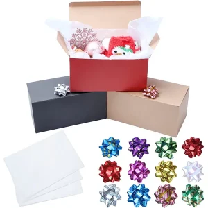 12pcs Paper Kraft Gift Boxes in 3 Colors