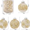 12pcs Gold Print Transparent Christmas Ball Ornaments 3.15in