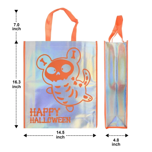 12Pcs Holographic Halloween Tote Bags