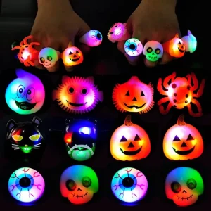 12Pcs Halloween Prefilled Pumpkin Box with LED Rings