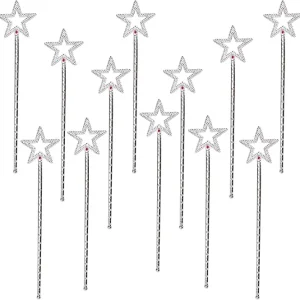 12Pcs Silver Fairy Star Wand