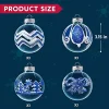 12pcs Blue and White Clear Christmas Ball Ornaments