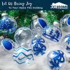 12pcs Blue and White Clear Christmas Ball Ornaments