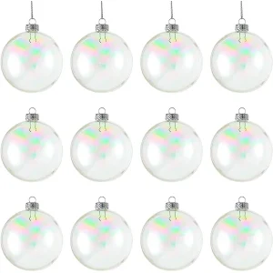 12pcs Clear Plastic Christmas Ball Ornaments