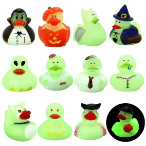 12pcs Glow in the Dark Halloween Bath Rubber Ducks