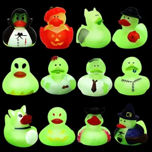 12pcs Glow in the Dark Halloween Bath Rubber Ducks