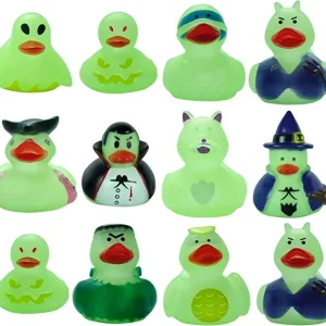 12pcs Glow-in-the-Dark Halloween Rubber Duck