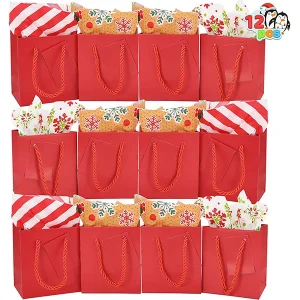 12pcs Red Premium Paper Goodie Bags