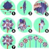 Pinwheels and Flags, 48 Pcs