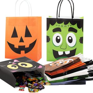 24Pcs Halloween Colorful Bags with Handles