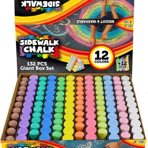 12 Colors with 12 Glitter Chalks, 132 PCS