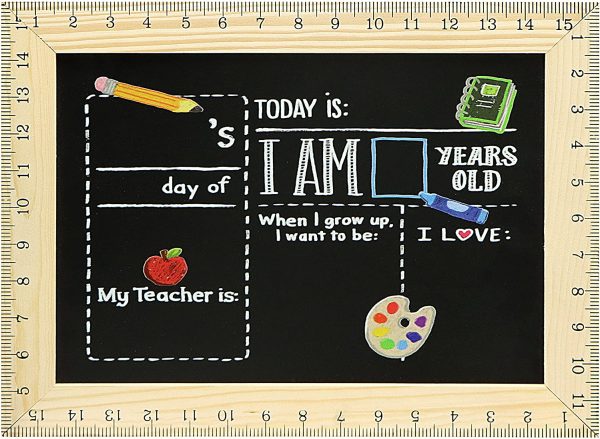 First/Concluding Day of School Board Sign with Ruler Frames