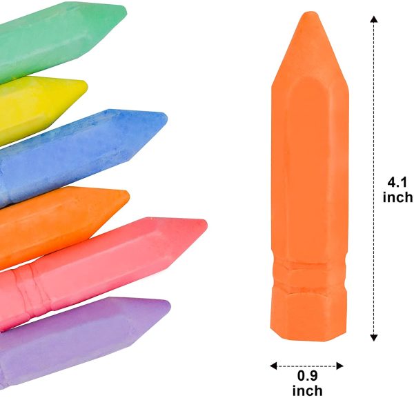 6 Color Cone-Shaped Chalks, 72 PCS