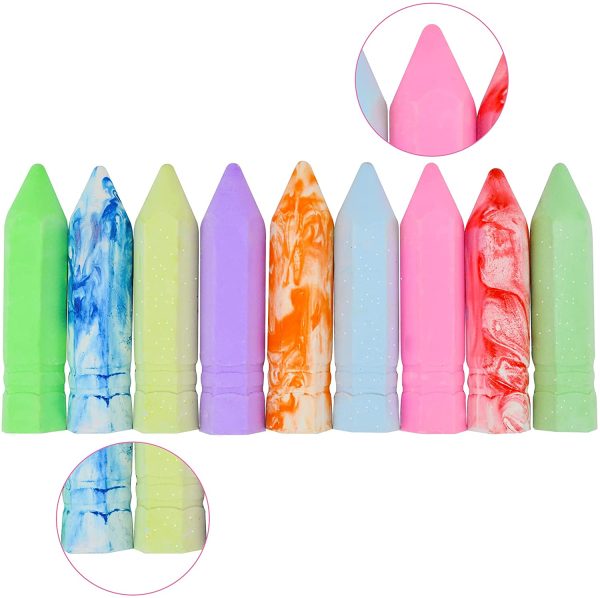 Chalks Assorted 3 Types (Neon Glitter Tie Dye), 36 PCS