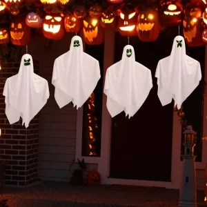 4Pcs Halloween Glow-in-the-dark Hanging Ghosts 27.5in