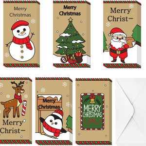 Christmas Gift Card Craft Paper with Envelopes, 30 PCs