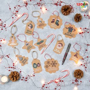 Assorted Kraft Paper Gift Tags, 120pcs