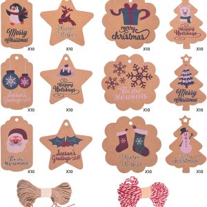Assorted Kraft Paper Gift Tags, 120pcs