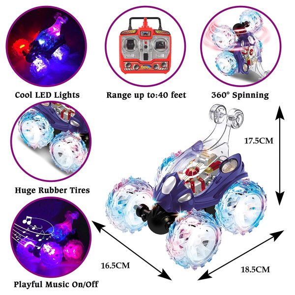 Remote Radio Control Car with LED Light and  Music 7in