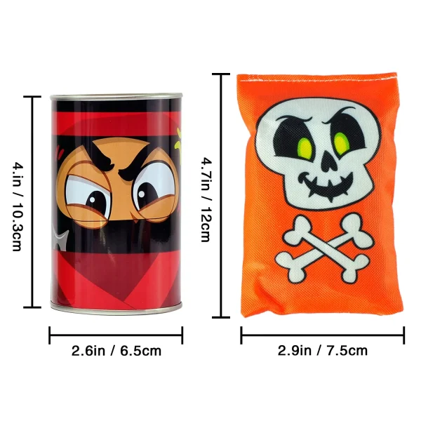 13pcs Halloween Bean Bag Toss Game with Tin Cans