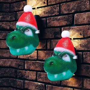 Christmas Santa hat Dino Light Cover, 2 Pcs