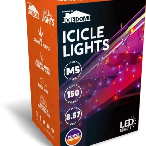 150-Count LED Orange & Purple Halloween Icicle Lights 8.6ft