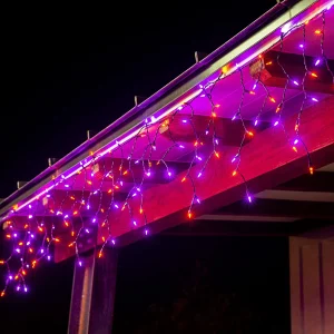 150-Count 8.67ft LED Orange & Purple Halloween Icicle Lights