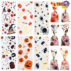 150Pcs Repetitive Patterns Halloween Treat Bag