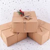 16pcs Christmas Kraft Gift Boxes with Grass Twines