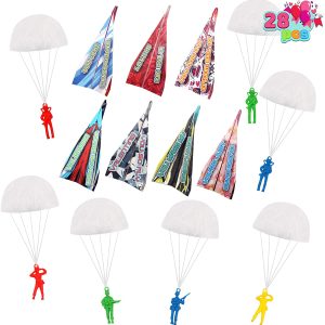 28 Pack Paper Planes with Parachute Toy Set for Kids