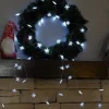 2x40 LED White Snowflake Fairy Lights 16ft