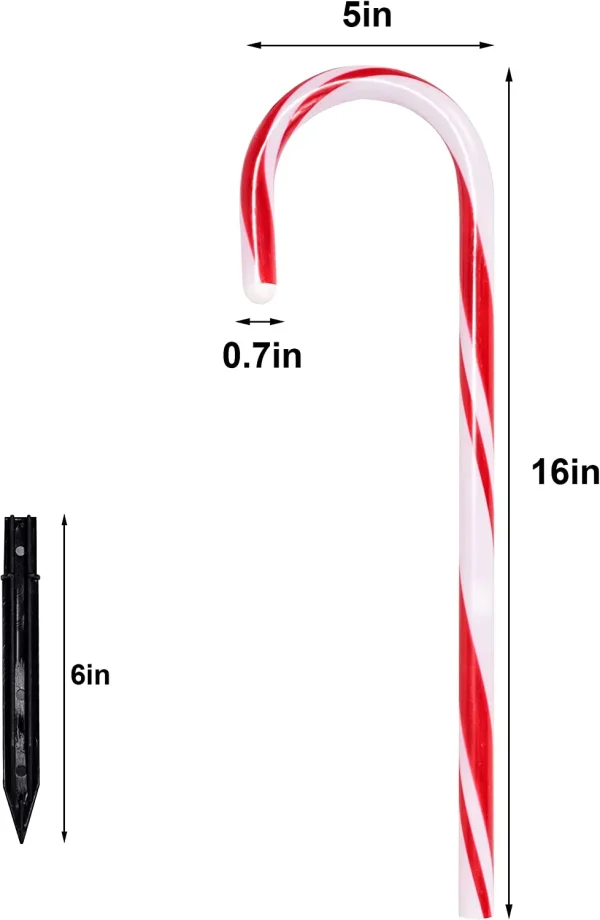 6pcs Candy Cane Christmas Pathway Markers 17in