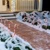12pcs Red Light Up Candy Cane Pathway Markers 17in
