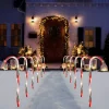 12pcs Green Pathway Markers Candy Cane Light Set 17in