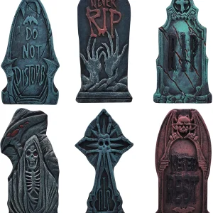 6pcs Tombstone Decorations with Different Styles 17in