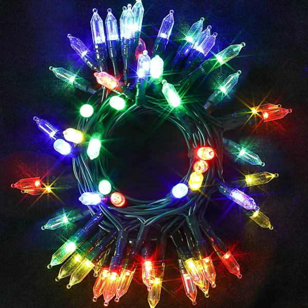 50 LED Multicolor Led Green Wire String Lights 17.3ft