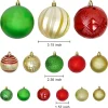 179pcs Red, Green and Gold Christmas Tree Ornaments