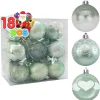 18pcs Shatterproof teal Christmas Ornaments 2.36in