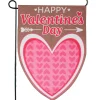 2Pcs Valentines Day Burlap Garden Flags