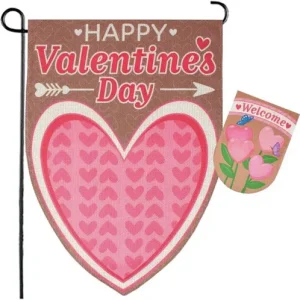 2Pcs Valentines Day Burlap Garden Flags