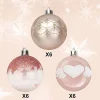18pcs Shatterproof Pink Christmas Ornaments 6cm