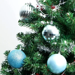 18pcs Baby Blue Shatterproof Ball Ornaments 3.15in