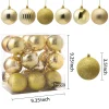 18pcs Shatterproof gold Christmas Ornaments 3.15in