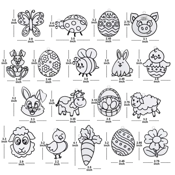 18Pcs Easter Eggs Art Crafts Suncatcher Set