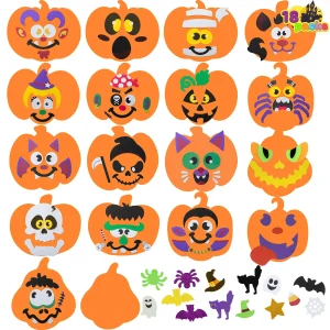 18Pcs Halloween Foam Pumpkin Craft Kits